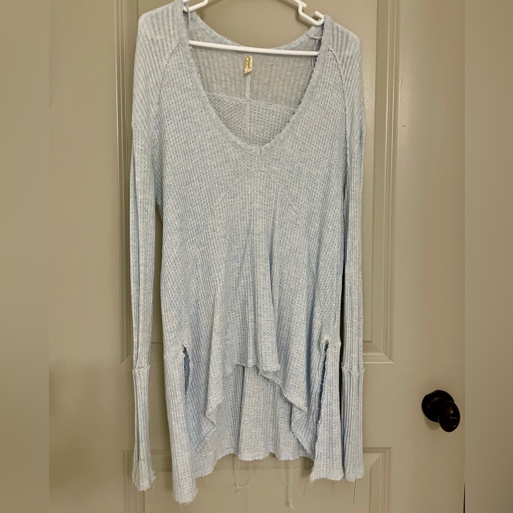 Light Blue Free People Oversized Shirt